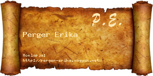 Perger Erika névjegykártya